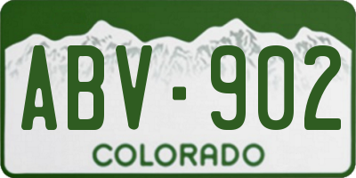CO license plate ABV902