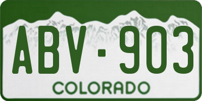 CO license plate ABV903