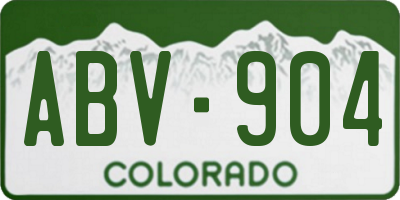 CO license plate ABV904