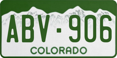 CO license plate ABV906