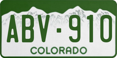 CO license plate ABV910