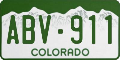 CO license plate ABV911