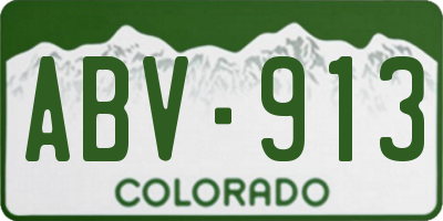 CO license plate ABV913