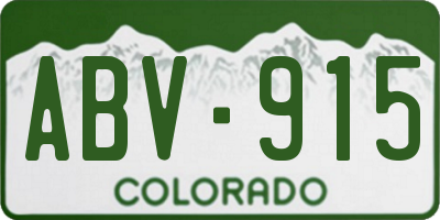 CO license plate ABV915