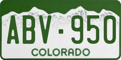 CO license plate ABV950
