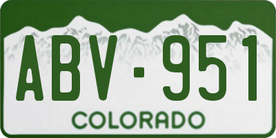 CO license plate ABV951
