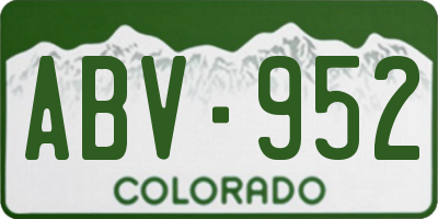 CO license plate ABV952