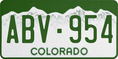CO license plate ABV954