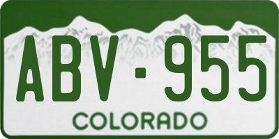 CO license plate ABV955