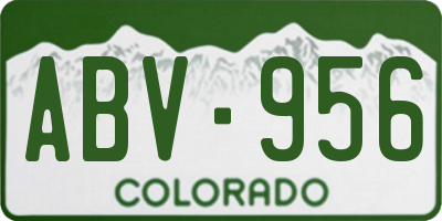 CO license plate ABV956
