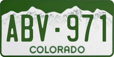 CO license plate ABV971