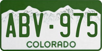 CO license plate ABV975