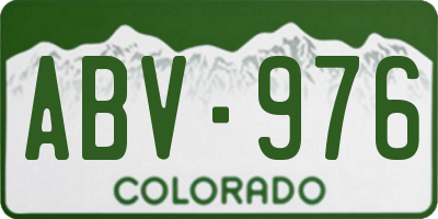 CO license plate ABV976