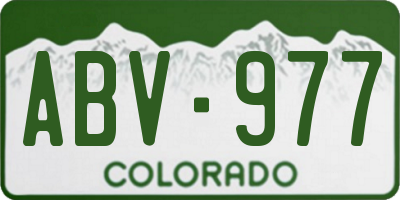 CO license plate ABV977