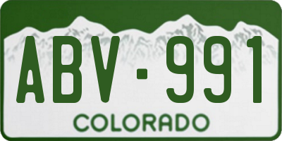 CO license plate ABV991