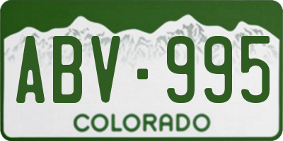 CO license plate ABV995