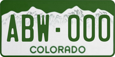 CO license plate ABW000