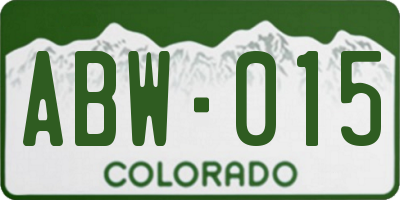 CO license plate ABW015