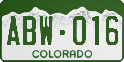 CO license plate ABW016