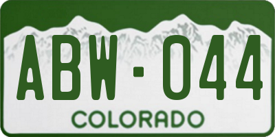 CO license plate ABW044