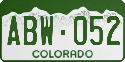 CO license plate ABW052