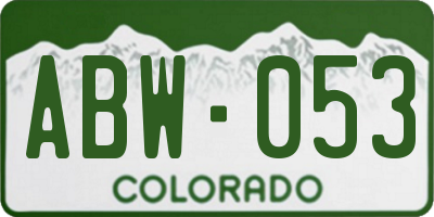 CO license plate ABW053