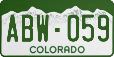 CO license plate ABW059
