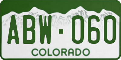 CO license plate ABW060