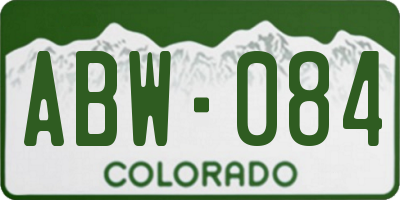 CO license plate ABW084
