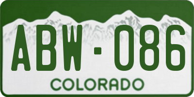 CO license plate ABW086