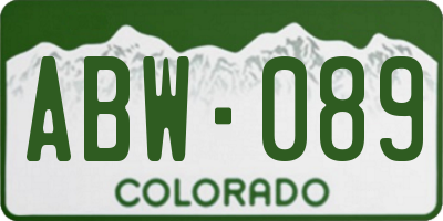 CO license plate ABW089
