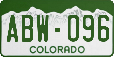 CO license plate ABW096