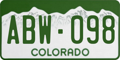 CO license plate ABW098