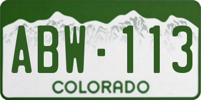 CO license plate ABW113