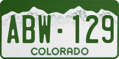 CO license plate ABW129
