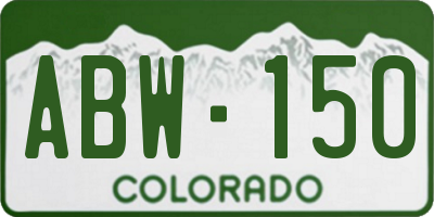 CO license plate ABW150