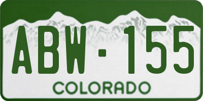 CO license plate ABW155