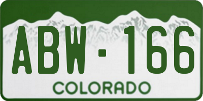 CO license plate ABW166