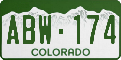 CO license plate ABW174