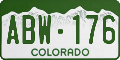 CO license plate ABW176