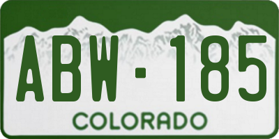 CO license plate ABW185