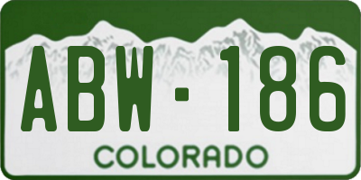 CO license plate ABW186