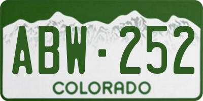 CO license plate ABW252