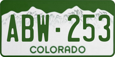 CO license plate ABW253