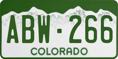 CO license plate ABW266