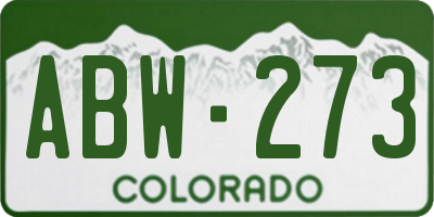 CO license plate ABW273