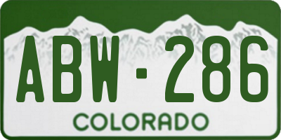 CO license plate ABW286