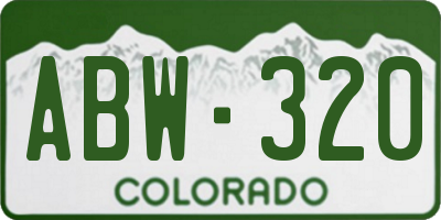CO license plate ABW320
