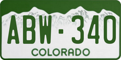 CO license plate ABW340