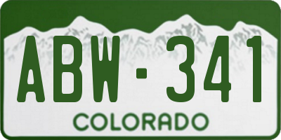 CO license plate ABW341
